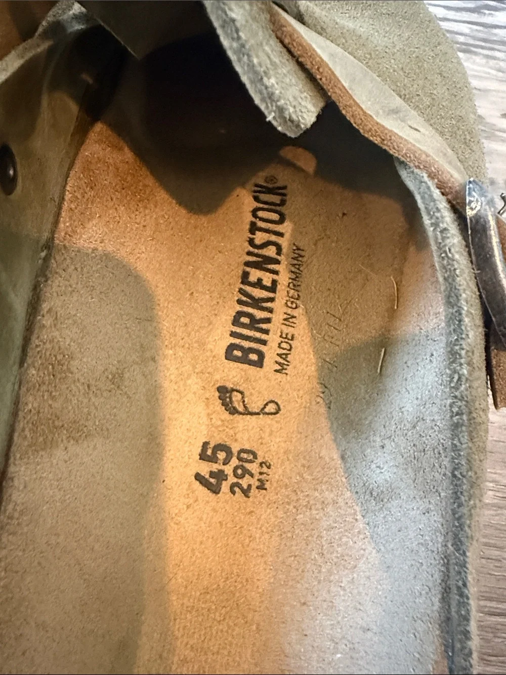 Birkenstock Mens Olive Suede Clogs